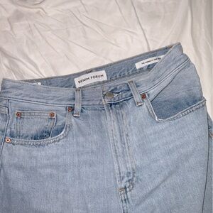 Denim Forum Light Blue Flare Wide Leg Jeans